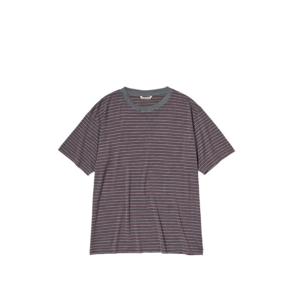 Auralee Men Wool Striped T-Shirt